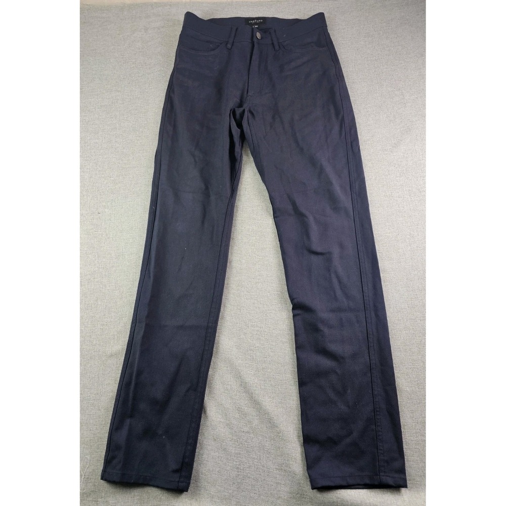 Unbound Merino Travel Pants Men 28x32 Dark Blue Wool Performance 5-Pocket Chino